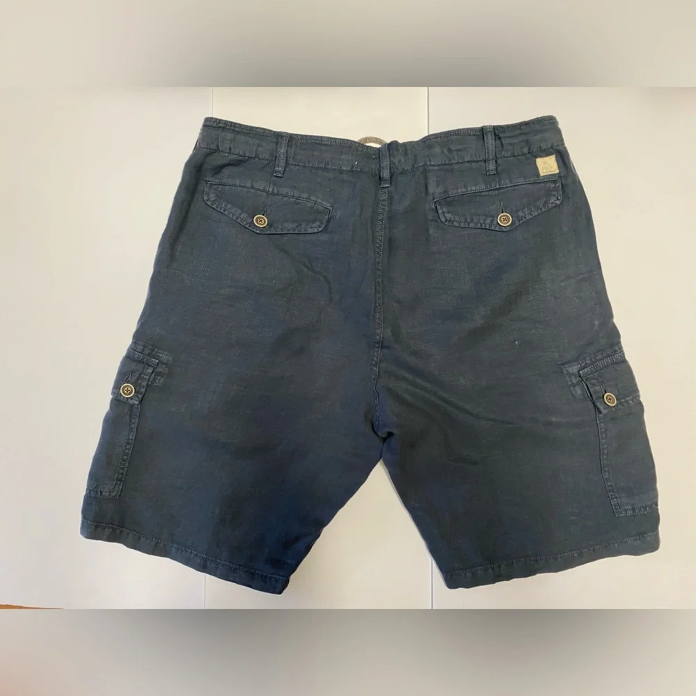 Lucky Brand men’s linen cargo Shorts dark blue navy size 36